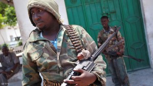 MOGADISHU, SOMALIA - AUGUST 17:  Somali Transitional Federal Government (TFG), soldiers stand guard in the Bakara market on August 17, 2011 in Mogadishu, Somalia. Islamist extremist Shabab militants had controlled the area before abruptly withdrawing from the capital 10 days before, leaving Somali and African Union forces in control of most the city. The Bakara market was where two U.S. Army helicopters were shot down and 19 American servicemen killed in 1993 during the Battle of Mogadishu, made famous in the book and film, "Blackhawk Down."  (Photo by John Moore/Getty Images)