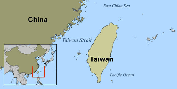 المسافة بين تايوان والصين